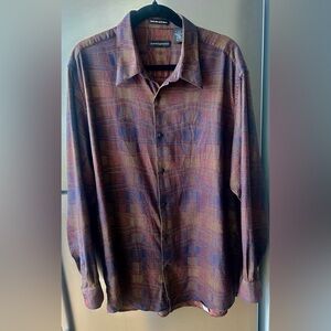 Jhane Barnes XL Woven Japanese Fabric Button Down Shirt Multicolor Textured